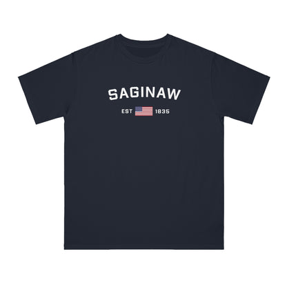 'Saginaw EST 1835' T-Shirt (w/ USA Flag | Organic Unisex