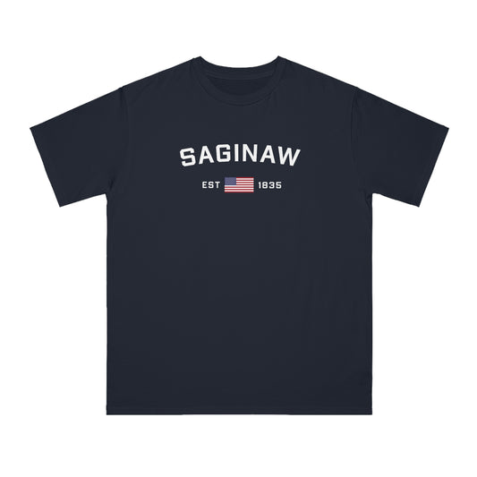'Saginaw EST 1835' T-Shirt (w/ USA Flag | Organic Unisex