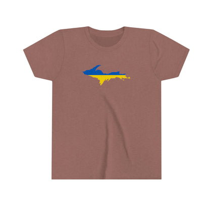 Michigan Upper Peninsula T-Shirt (w/ UP Finland Flag Outline) | Youth Short Sleeve