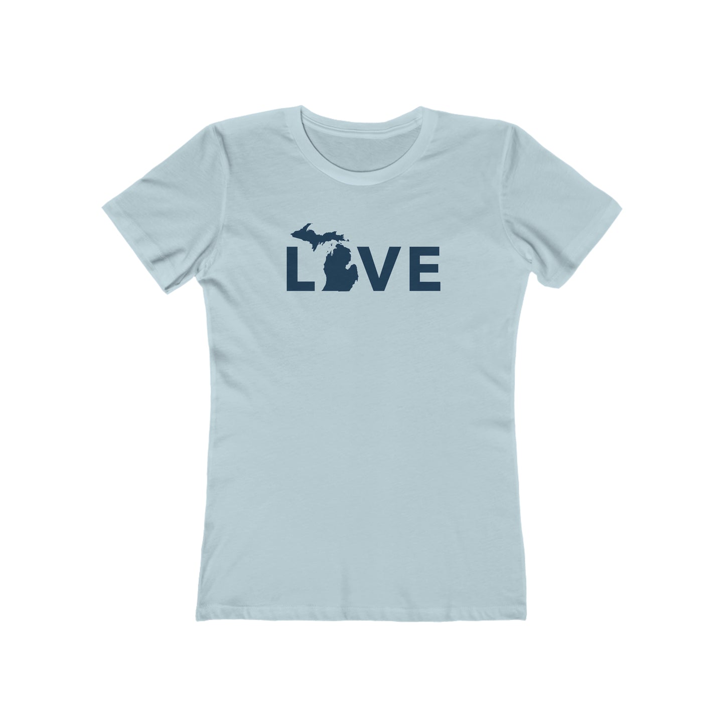 Michigan 'Love' T-Shirt (Geometric Sans Font) | Women's Boyfriend Cut