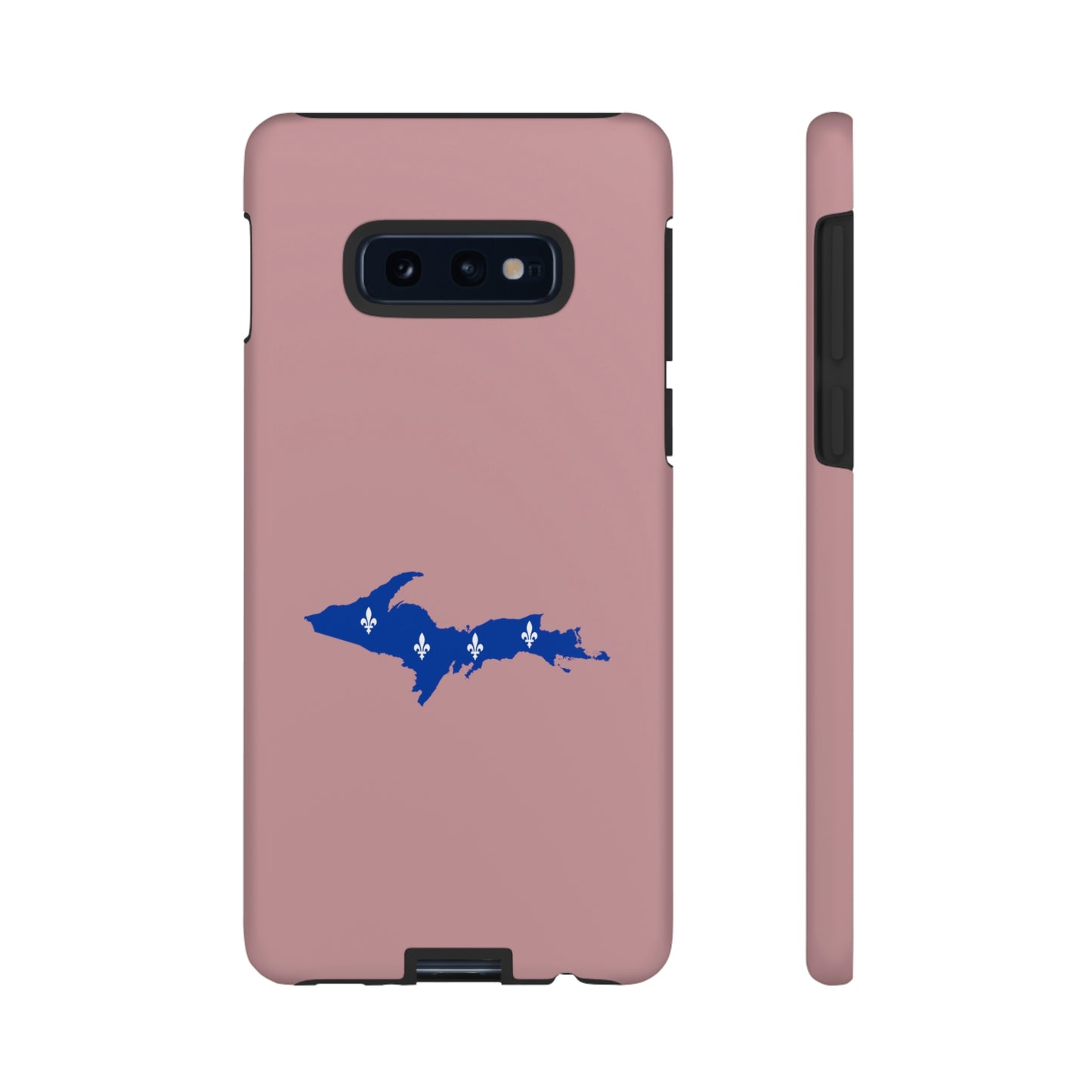 Michigan Upper Peninsula Tough Phone Case (Cherry Blossom Pink w/ UP Quebec Flag Outline) | Samsung & Pixel Android