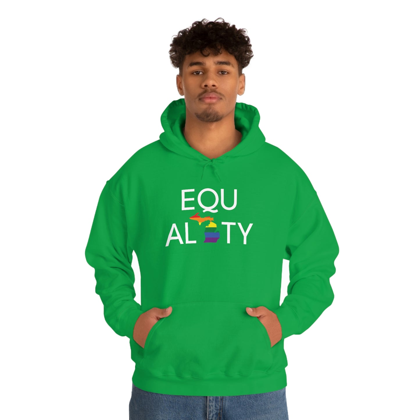 Michigan 'Equality' Hoodie (w/ LGBTQ Pride Colors) | Unisex Standard