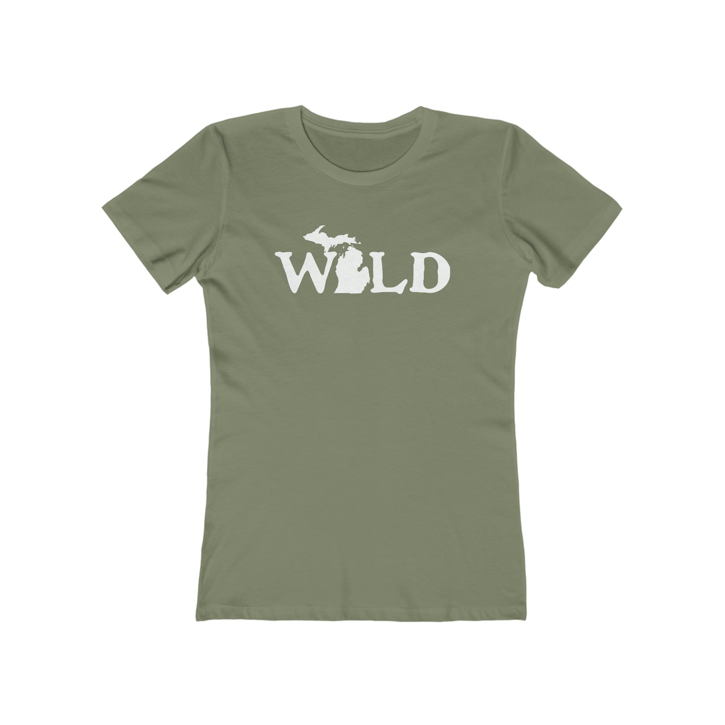 Michigan 'Wild' T-Shirt (Woodcut Font) | Women's Boyfriend Cut