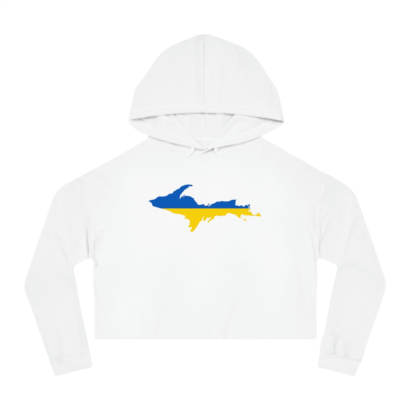 Michigan Upper Peninsula Hoodie (w/ UP Ukraine Flag Outline) | Lightweight Cropped