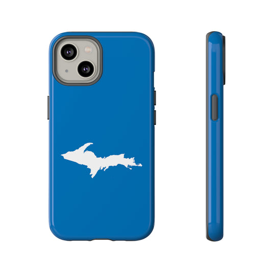 Michigan Upper Peninsula Tough Phone Case (Azure w/ UP Outline) | Apple iPhone