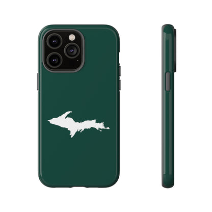 Michigan Upper Peninsula Tough Phone Case (Green w/ UP Outline) | Apple iPhone