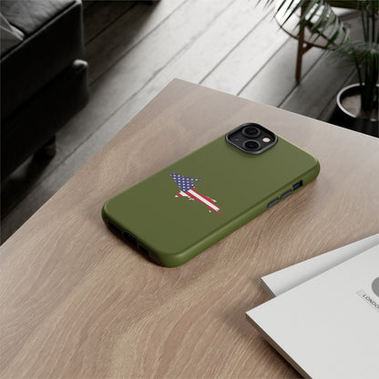 Michigan Upper Peninsula Tough Phone Case (Army Green w/ UP USA Outline) | Apple iPhone