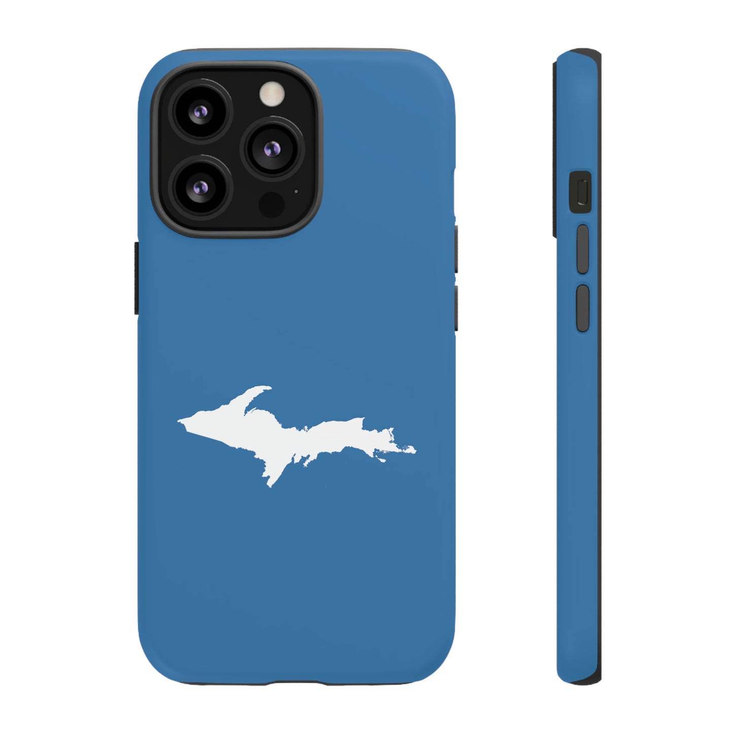 Michigan Upper Peninsula Tough Phone Case (Lake Superior Blue w/ UP Outline) | Apple iPhone