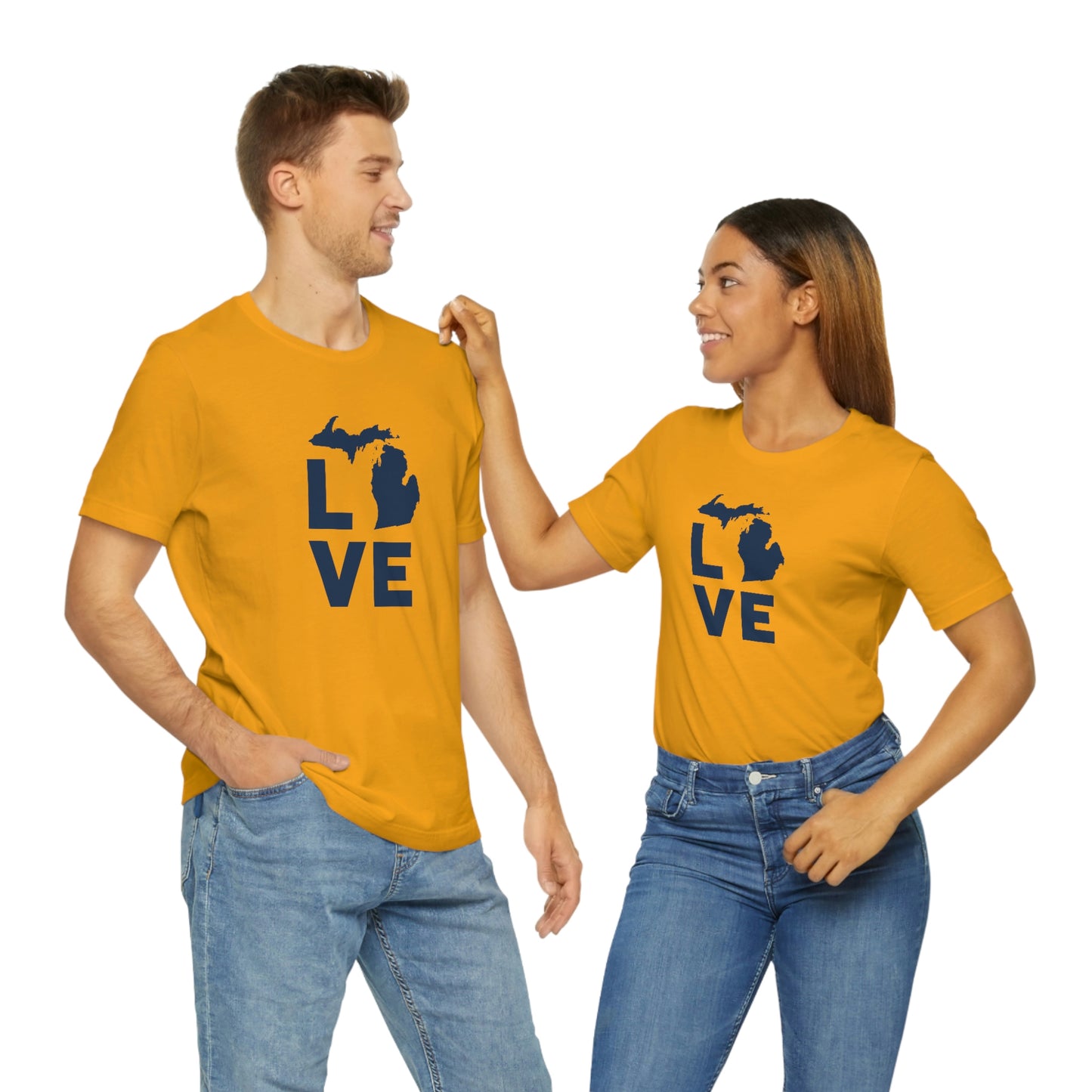 Michigan 'Love' T-Shirt (Geometric Sans Font) | Unisex Standard Fit