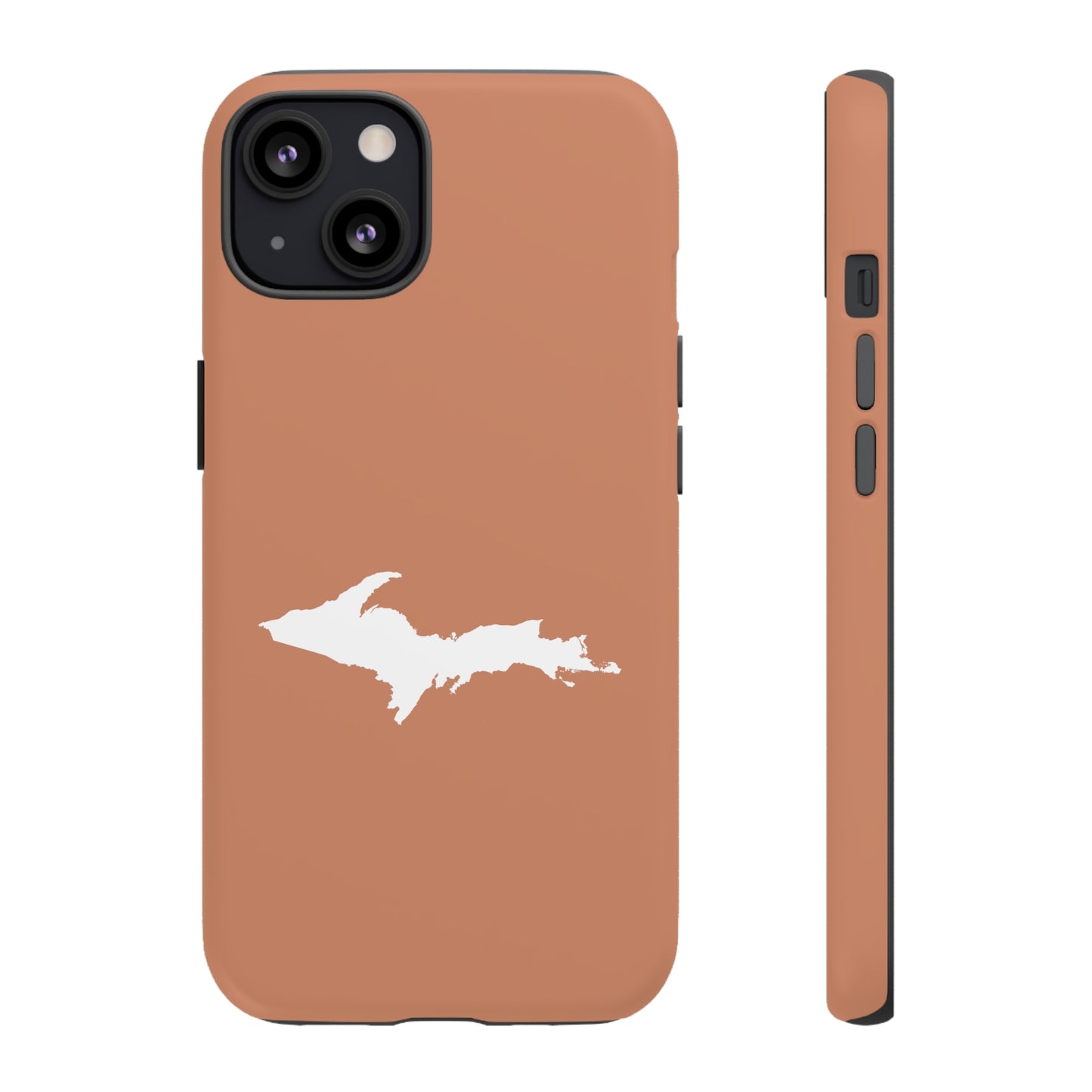 Michigan Upper Peninsula Tough Phone Case (Copper Color w/ UP Outline) | Apple iPhone