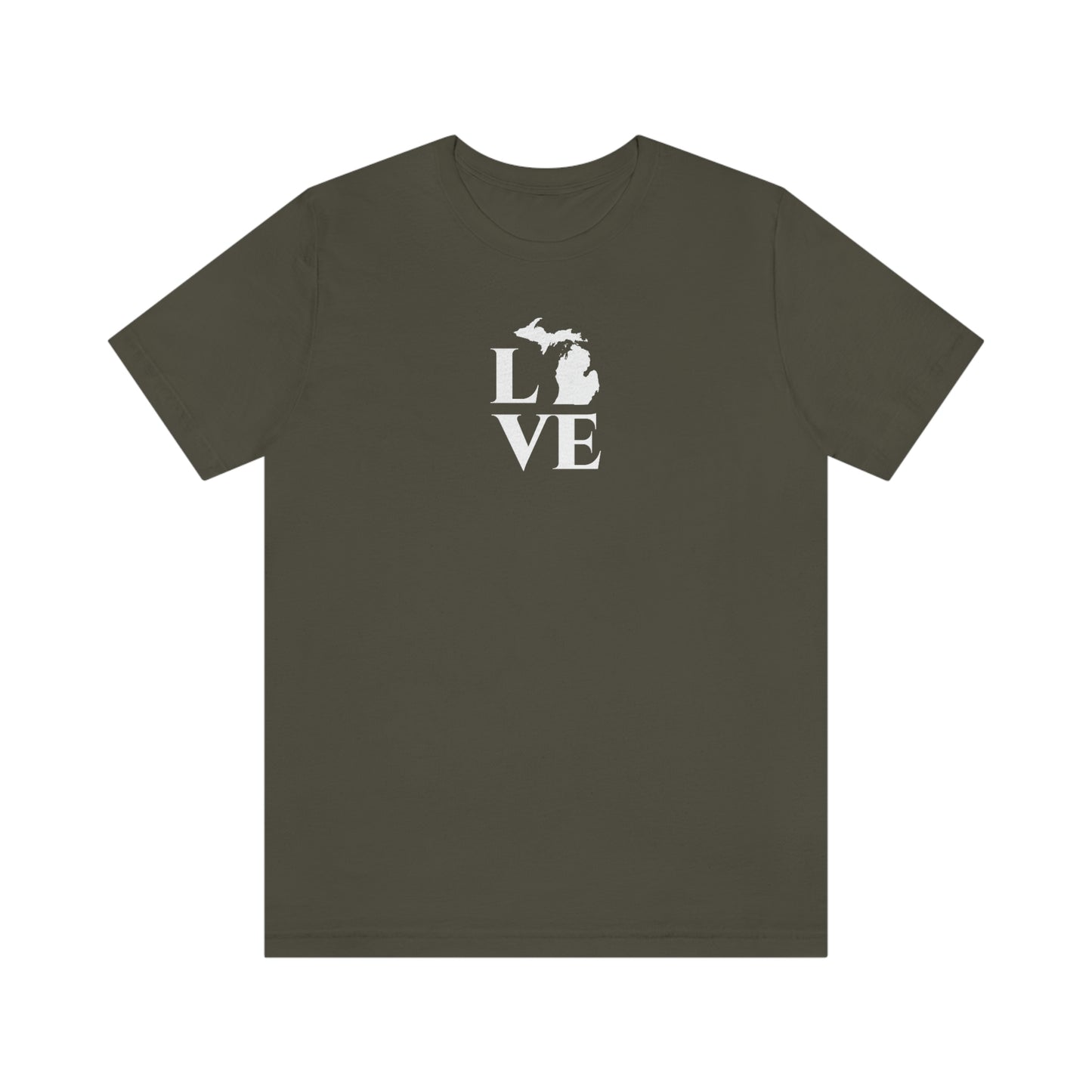 Michigan 'Love' T-Shirt (Roman Serif Font) | Unisex Standard Fit