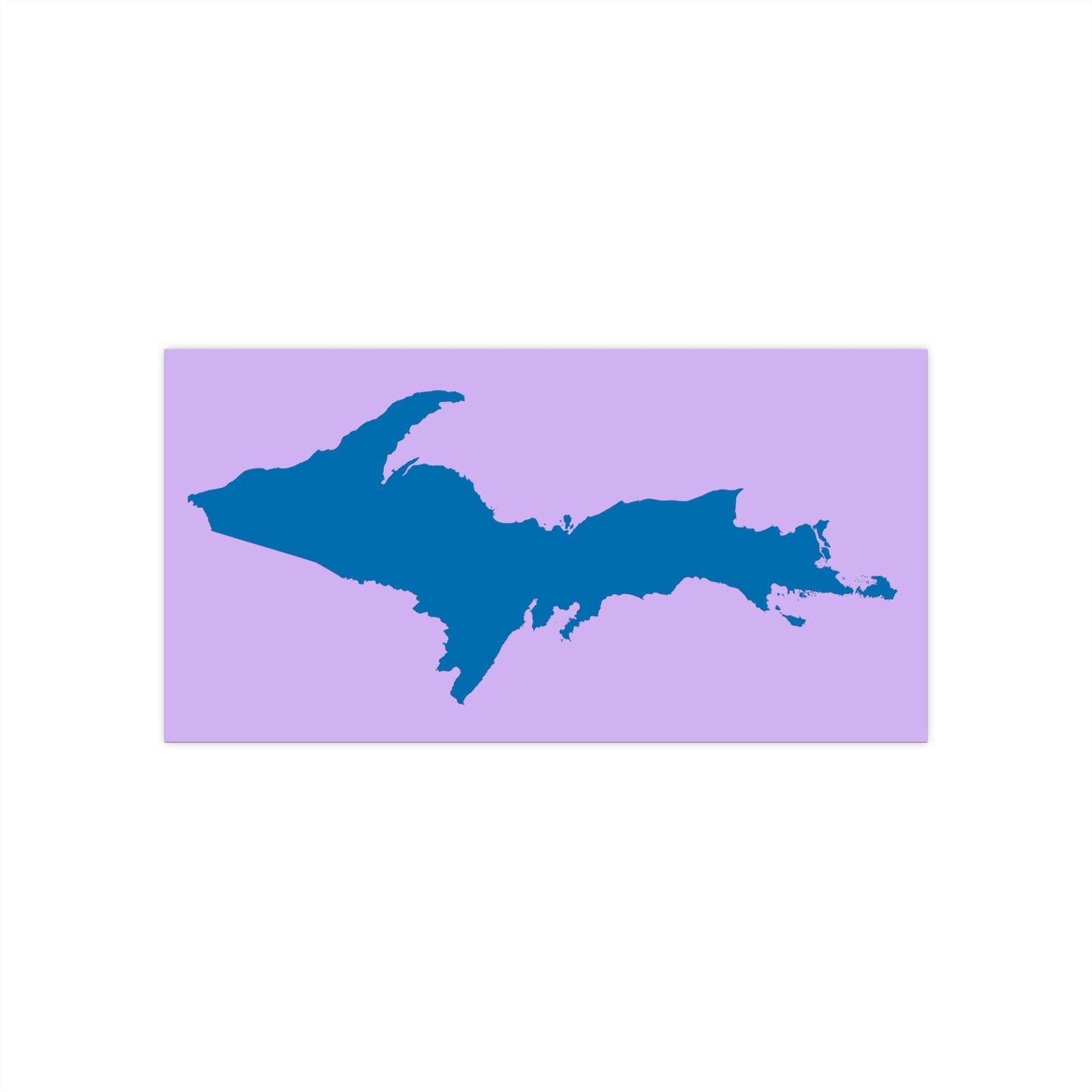 Michigan Upper Peninsula Bumper Sticker (w/ Azure UP Outline) | Lavender Background