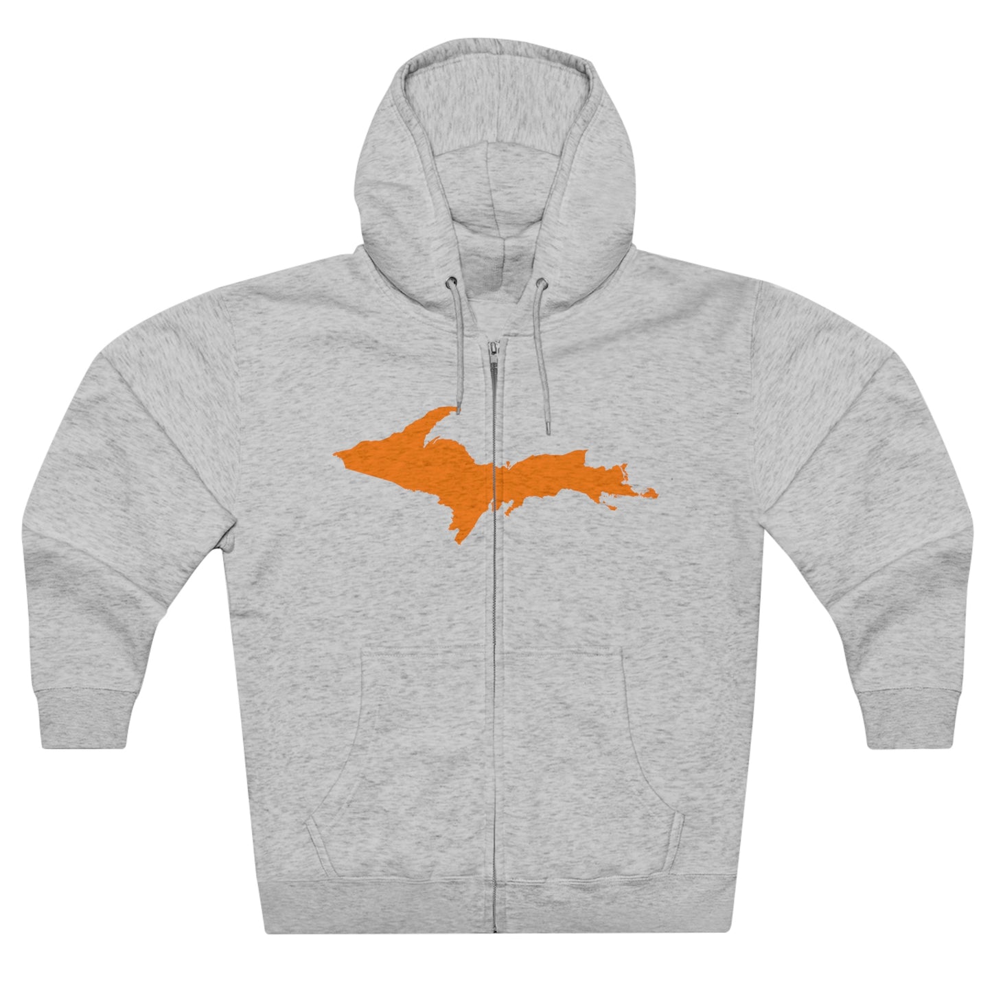 Michigan Upper Peninsula Full-Zip Hoodie (w/ Orange UP Outline)