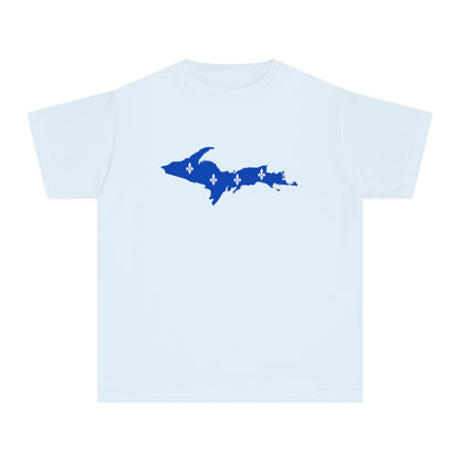 Michigan Upper Peninsula T-Shirt (w/ UP Quebec Flag Outline) | Youth Garment-Dyed