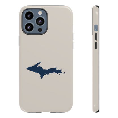 Michigan Upper Peninsula Tough Phone Case (Canvas Color w/ UP Outline) | Apple iPhone