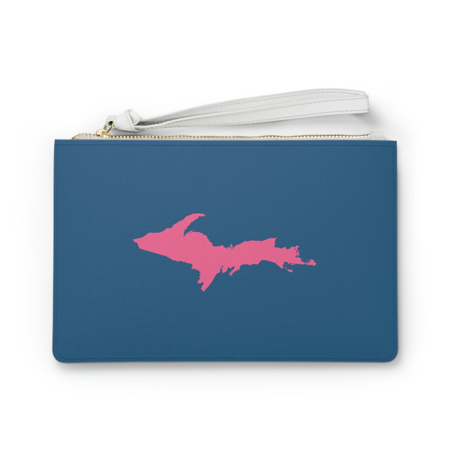 Michigan Upper Peninsula Clutch Bag (Blueberry w/ Pink UP Outline)