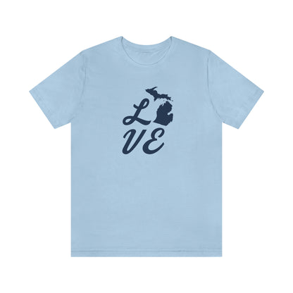 Michigan 'Love' T-Shirt (Retro Script Font) | Unisex Standard Fit