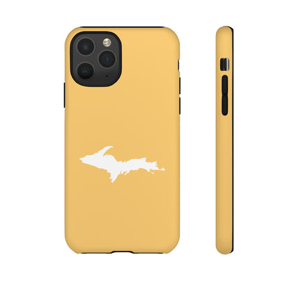 Michigan Upper Peninsula Tough Phone Case (Citrine Color w/ UP Outline) | Apple iPhone