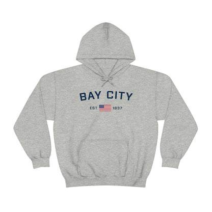 'Bay City EST 1837' Hoodie (w/USA Flag Outline) | Unisex Standard