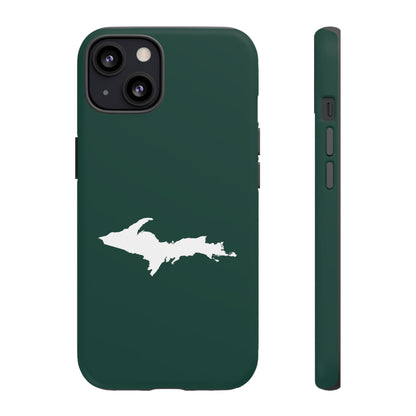 Michigan Upper Peninsula Tough Phone Case (Green w/ UP Outline) | Apple iPhone