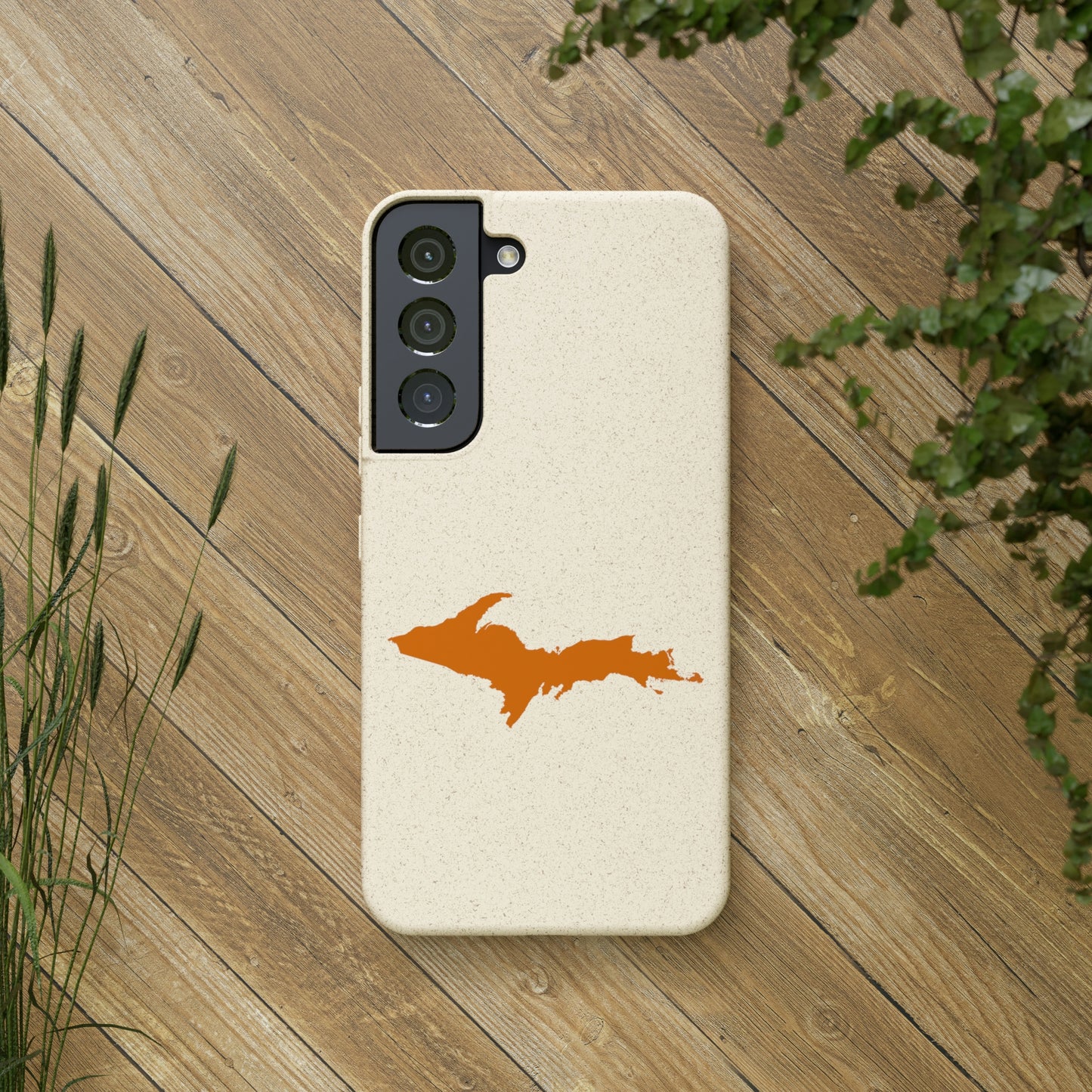 Michigan Upper Peninsula Biodegradable Phone Cases (w/ Orange UP Outline) | Samsung Android