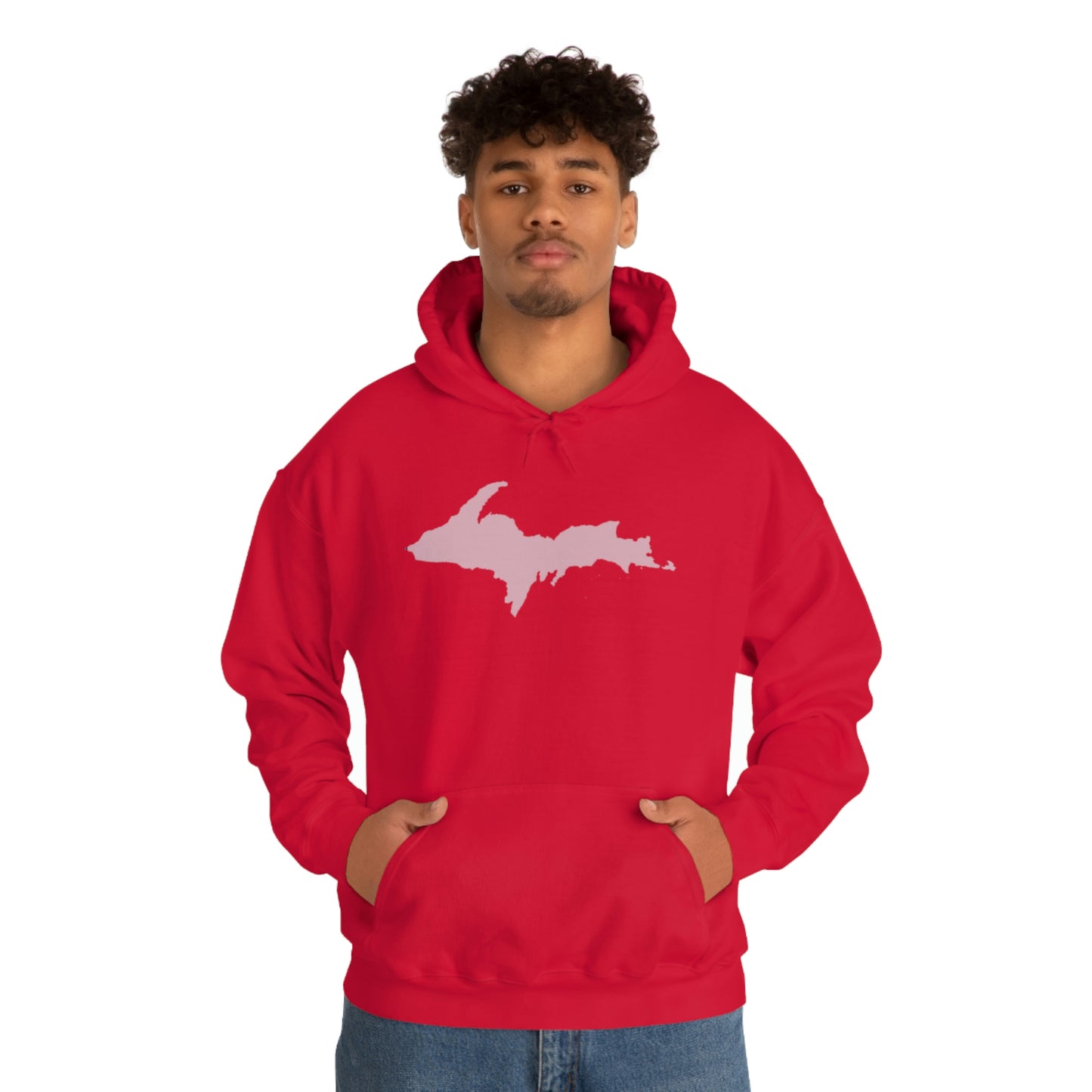 Michigan Upper Peninsula Hoodie (w/ Pink U.P. Outline) | Unisex Standard