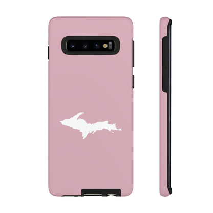 Michigan Upper Peninsula Tough Phone Case (Pink w/ UP Outline) | Samsung & Pixel Android