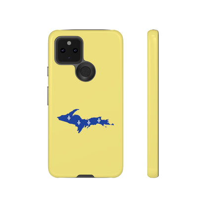 Michigan Upper Peninsula Tough Phone Case (Yellow Cherry Color w/ UP Quebec Flag Outline) | Samsung & Pixel Android