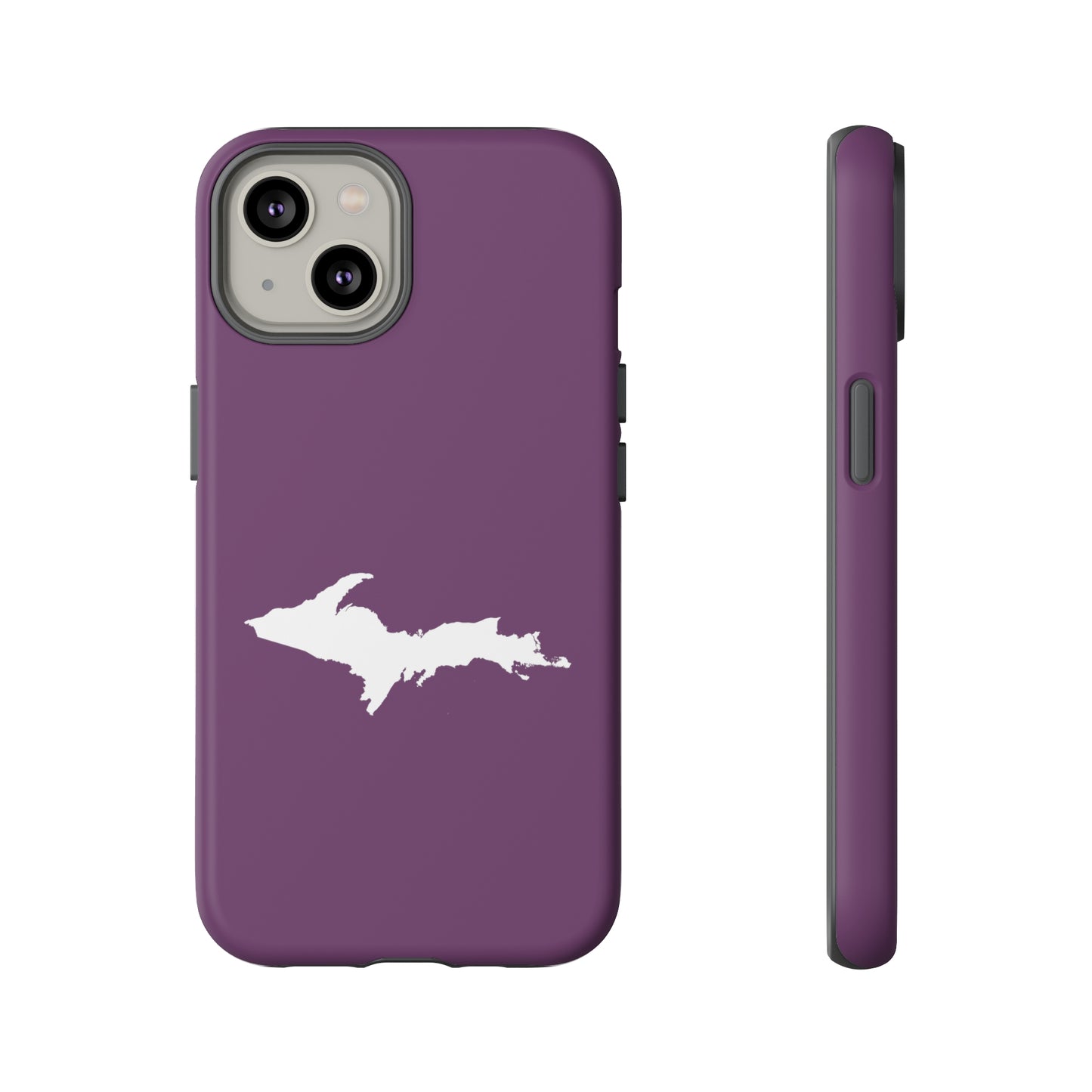 Michigan Upper Peninsula Tough Phone Case (Plum w/ UP Outline) | Apple iPhone