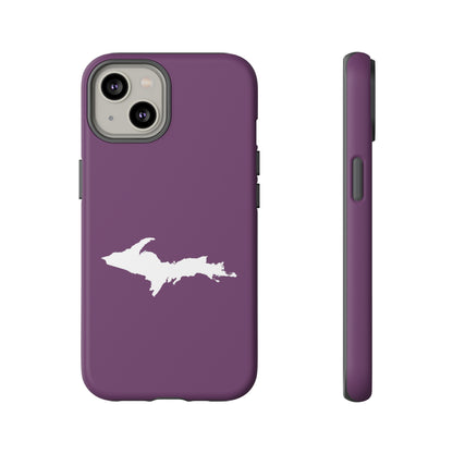 Michigan Upper Peninsula Tough Phone Case (Plum w/ UP Outline) | Apple iPhone