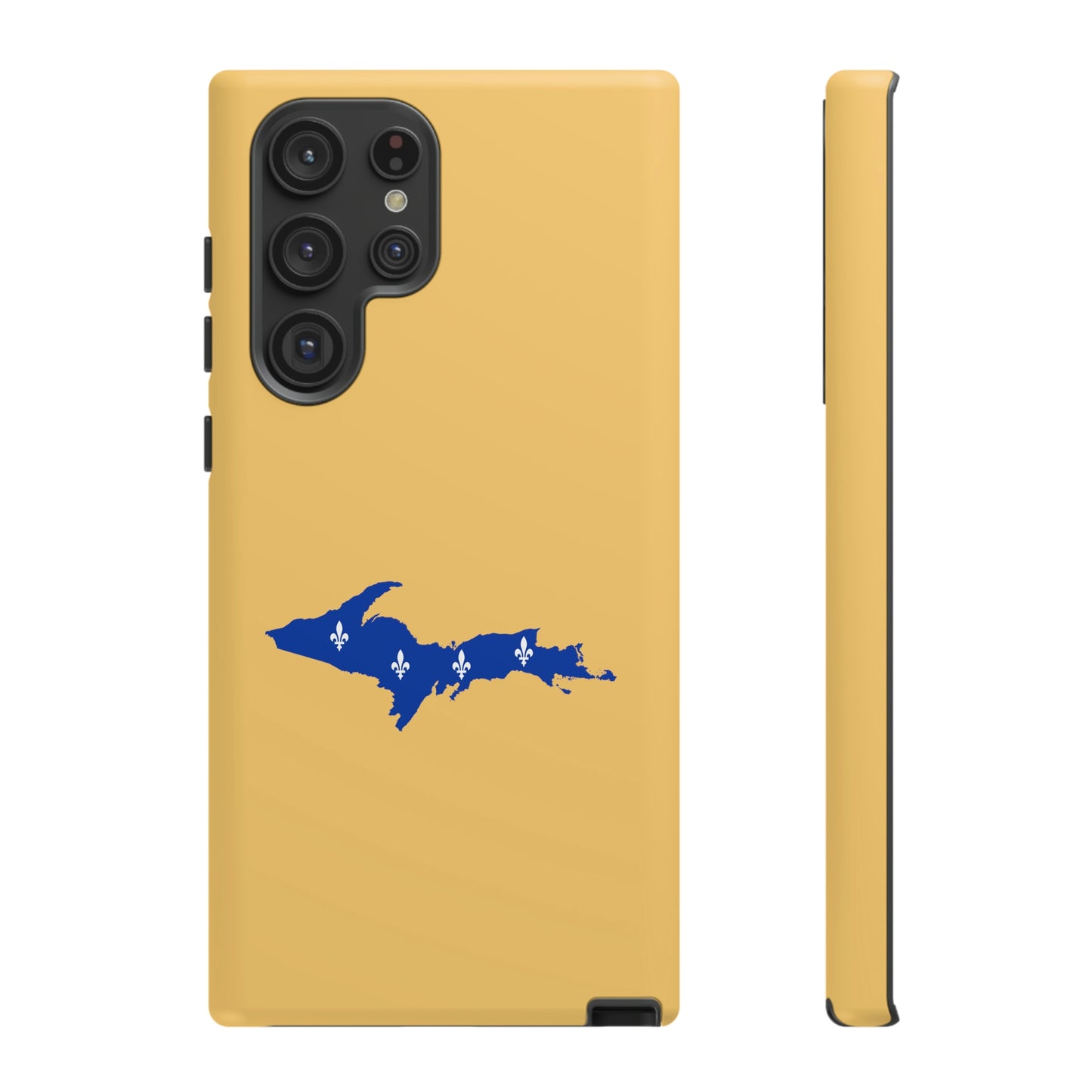 Michigan Upper Peninsula Tough Phone Case (Citrine w/ UP Quebec Flag Outline) | Samsung & Pixel Android