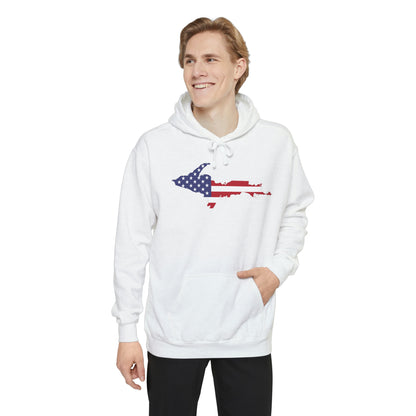 Michigan Upper Peninsula Hoodie (w/ UP USA Flag Outline) | Unisex Garment-Dyed