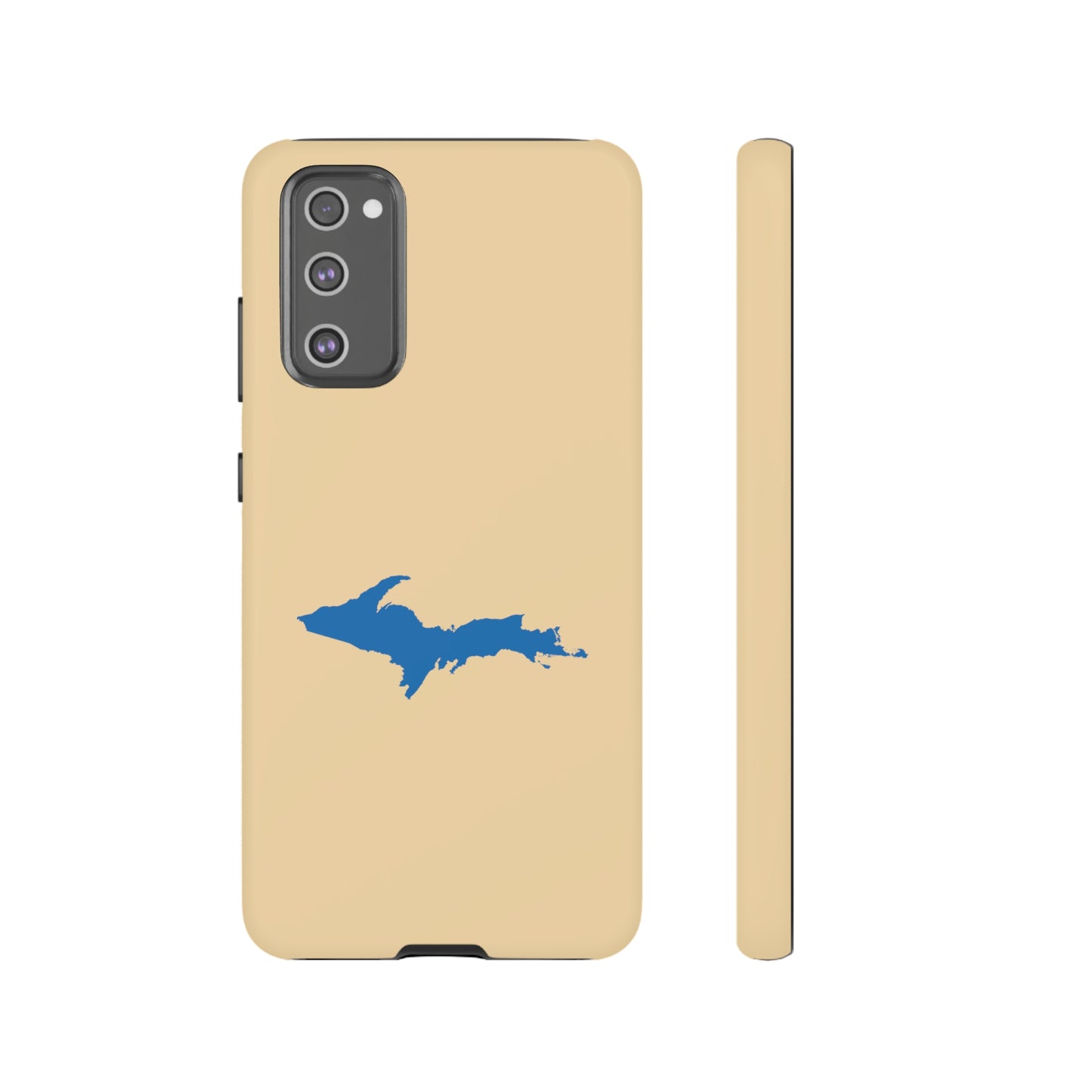 Michigan Upper Peninsula Tough Phone Case (Maple Color w/ Azure UP Outline) | Samsung & Pixel Android