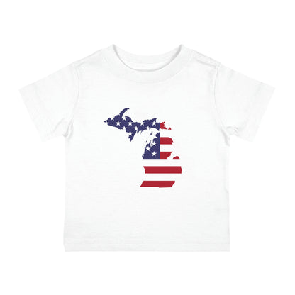 Michigan Infant T-Shirt (w/ MI USA Flag Outline) | Short Sleeve