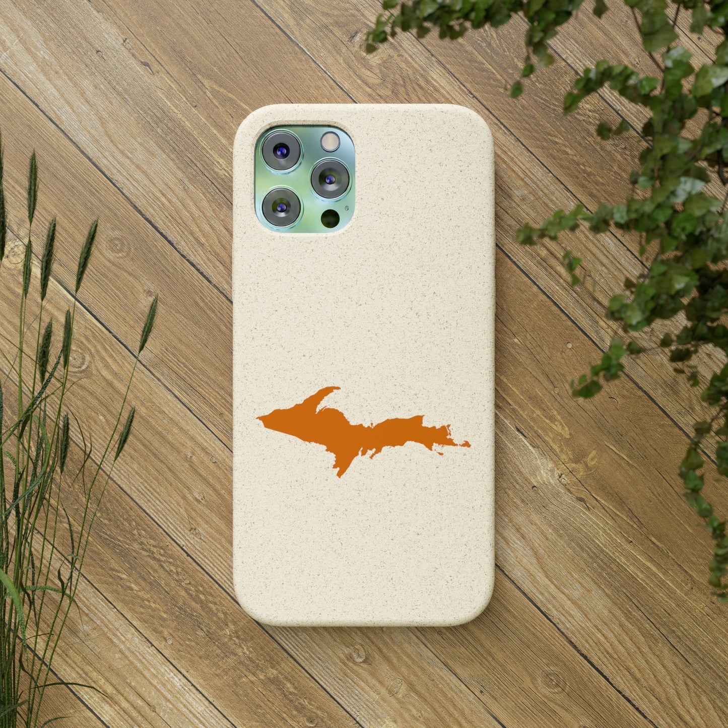 Michigan Upper Peninsula Biodegradable Phone Cases (w/ Orange UP Outline) | Apple iPhone