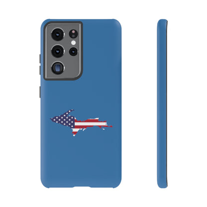 Michigan Upper Peninsula Tough Phone Case (Lake Superior Blue w/ UP USA Flag Outline) | Samsung & Pixel Android