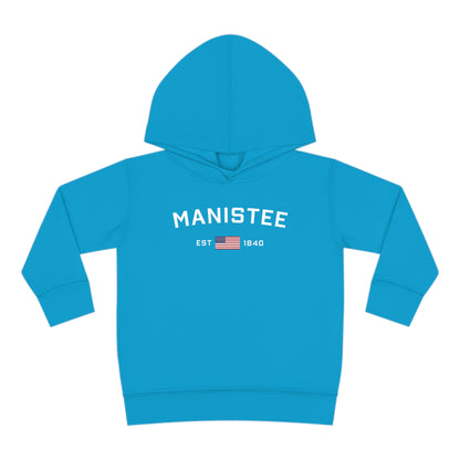 'Manistee EST 1840' Hoodie (w/USA Flag Outline) | Unisex Toddler