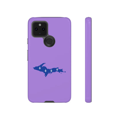 Michigan Upper Peninsula Tough Phone Case (Lavender w/ UP Quebec Flag Outline) | Samsung & Pixel Android