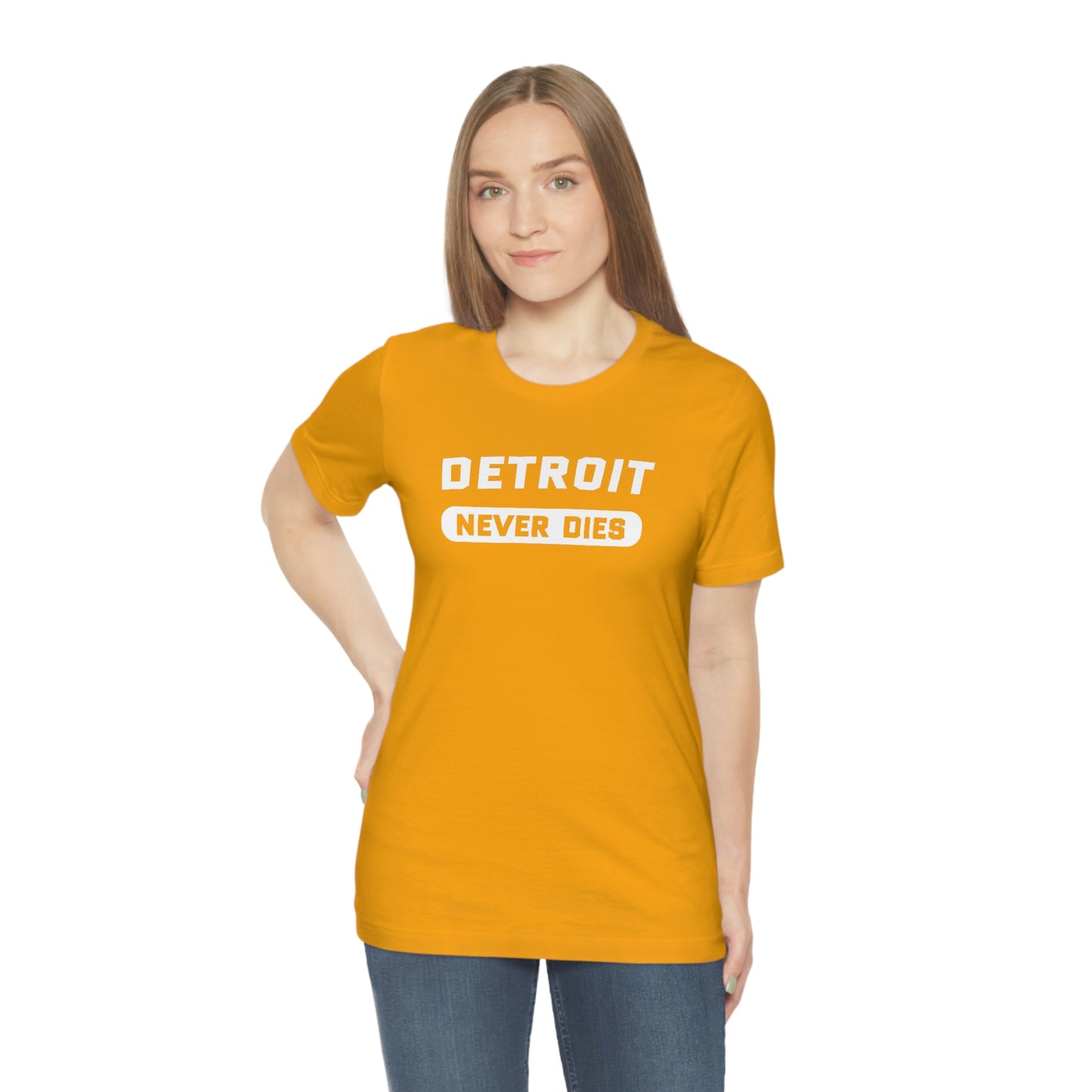 'Detroit Never Dies' T-Shirt | Unisex Standard Fit