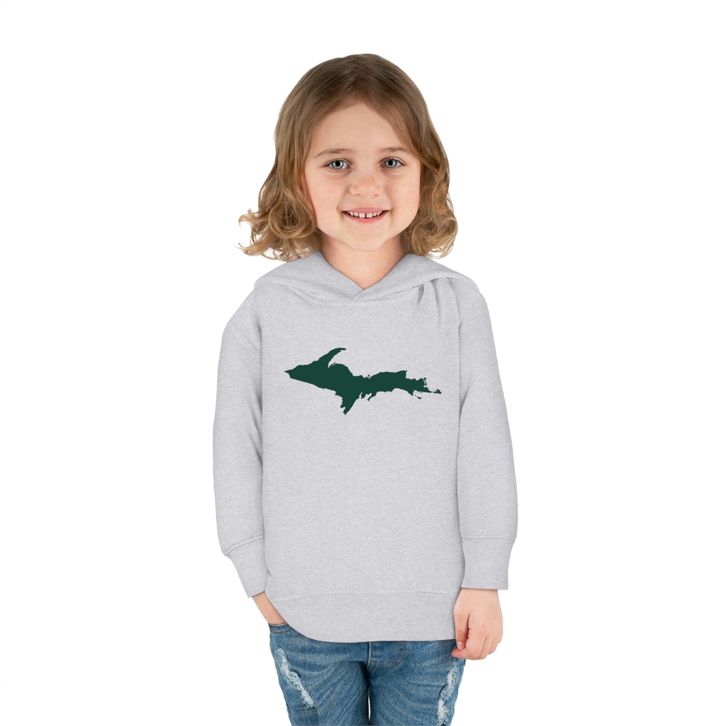 Michigan Upper Peninsula Hoodie (w/ Green UP Outline) | Unisex Toddler