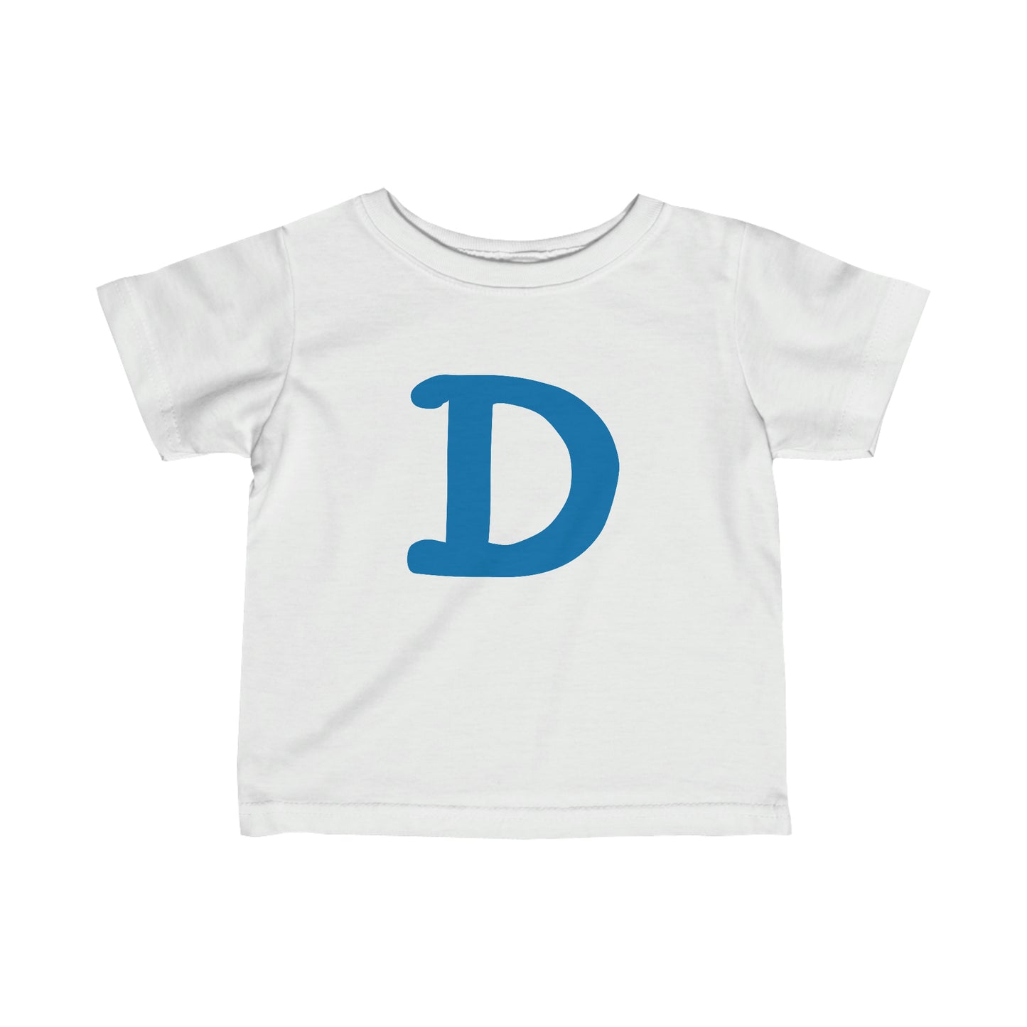 Detroit 'Old French D' T-Shirt (Azure Full Body Outline) |  Infant Short Sleeve