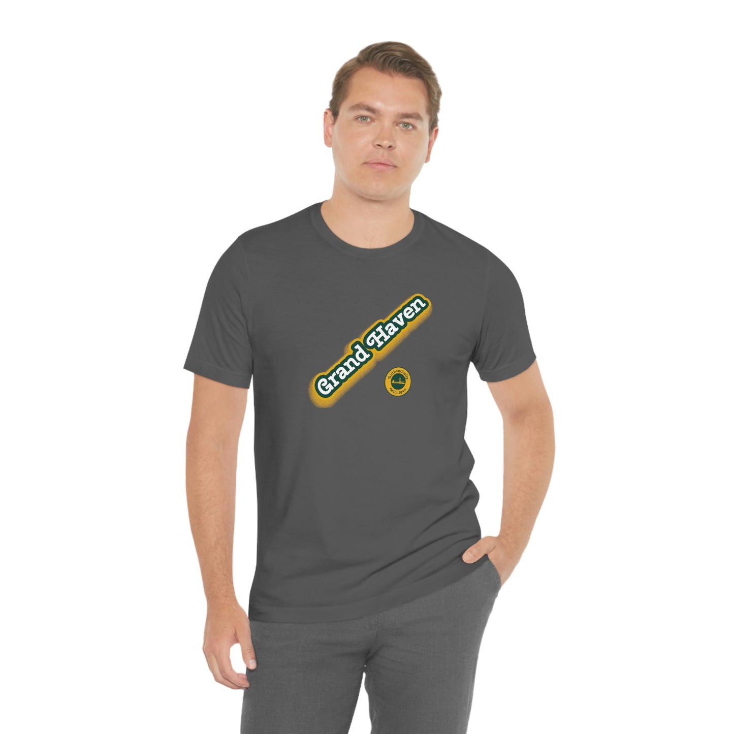 'Grand Haven - Authentically Michigan' Parody T-Shirt | Unisex Standard Fit