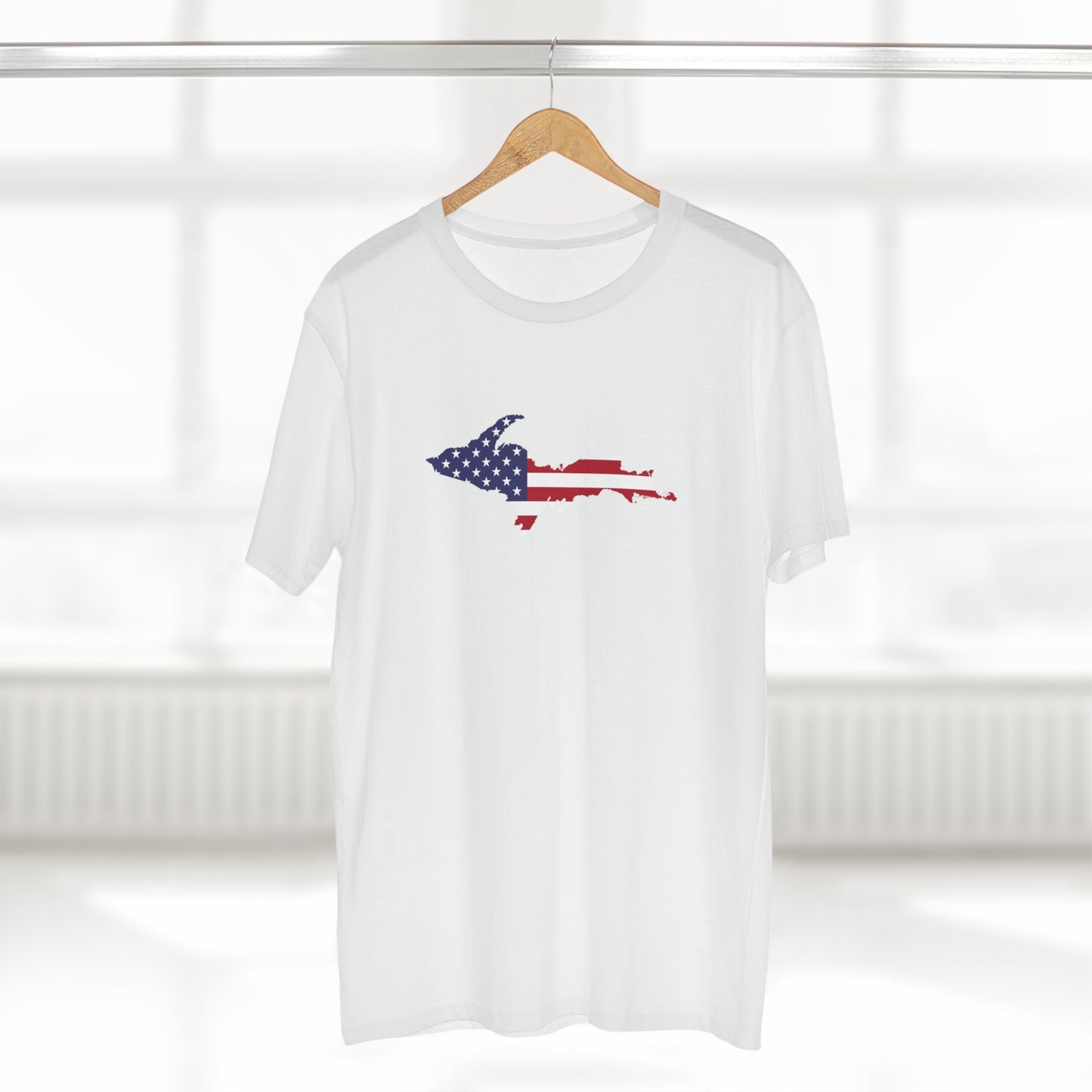 Michigan Upper Peninsula T-Shirt (w/ UP USA Flag Outline) | Men's Heavyweight