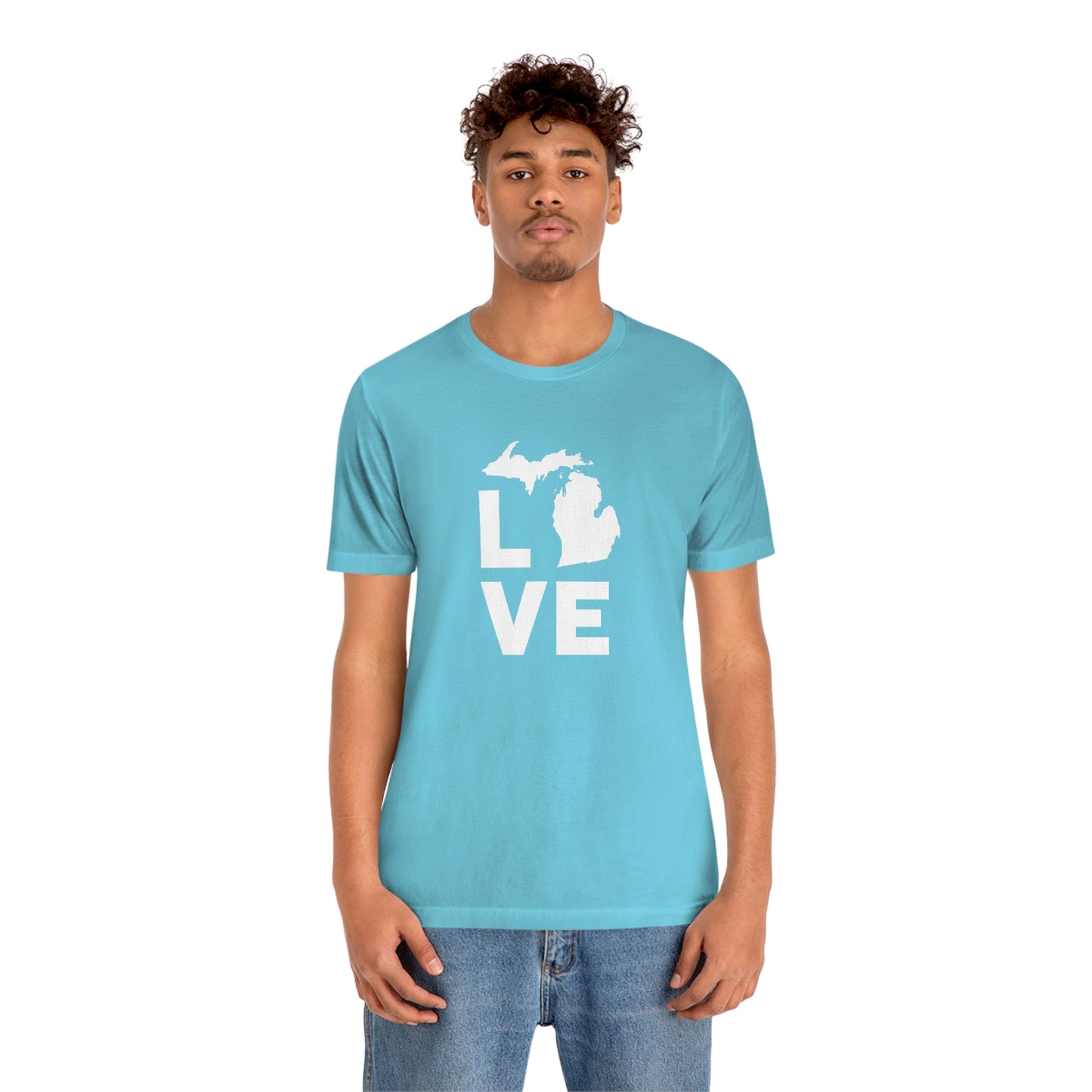 Michigan 'Love' T-Shirt (Geometric Sans Font) | Unisex Standard Fit