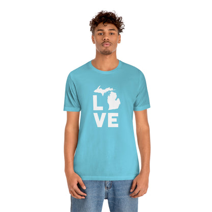 Michigan 'Love' T-Shirt (Geometric Sans Font) | Unisex Standard Fit