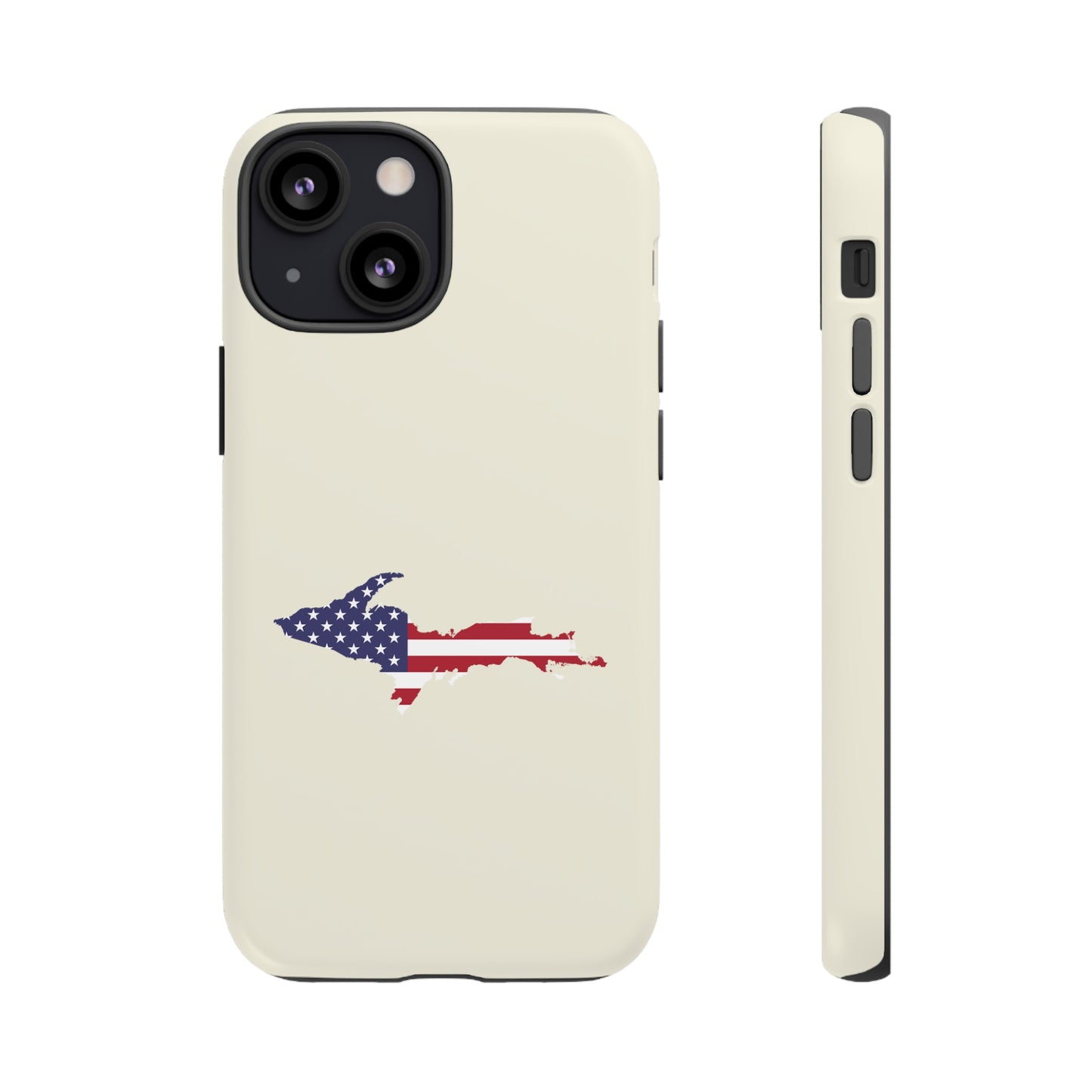 Michigan Upper Peninsula Tough Phone Case (Ivory Color w/ UP USA Outline) | Apple iPhone