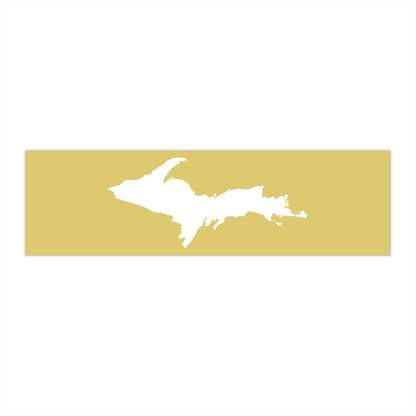 Michigan Upper Peninsula Bumper Sticker (w/ UP Outline) | Plum Yellow Background