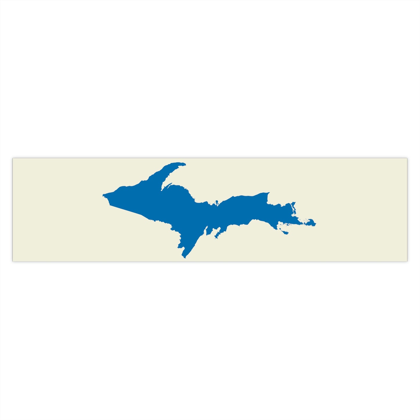 Michigan Upper Peninsula Bumper Sticker (w/ Azure UP Outline) | Ivory Color Background