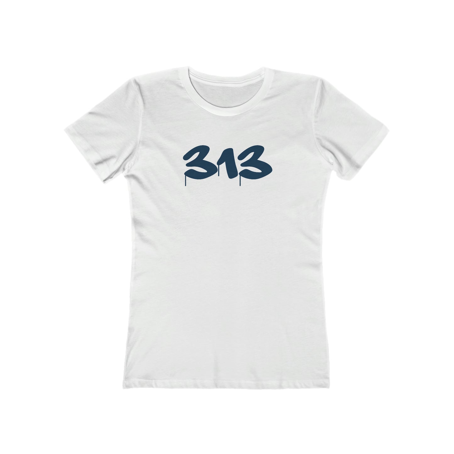 Detroit '313' T-Shirt (Tag Font) | Women's Boyfriend Cut