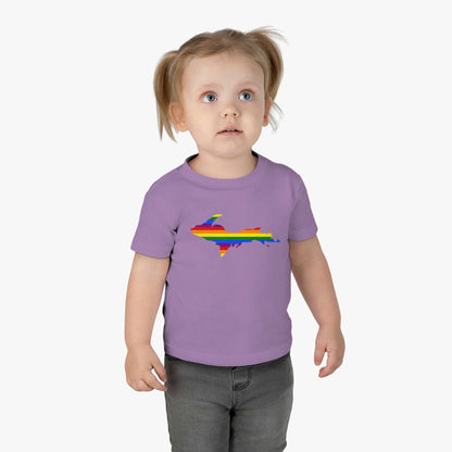 Michigan Upper Peninsula Infant T-Shirt (w/ UP Pride Flag Outline) | Short Sleeve